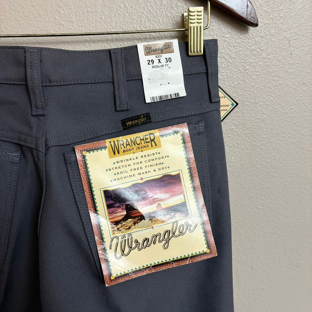 Wrangler Wrancher Dress Jeans 29x30 Grey Heather Western Cowboy Retro NWT